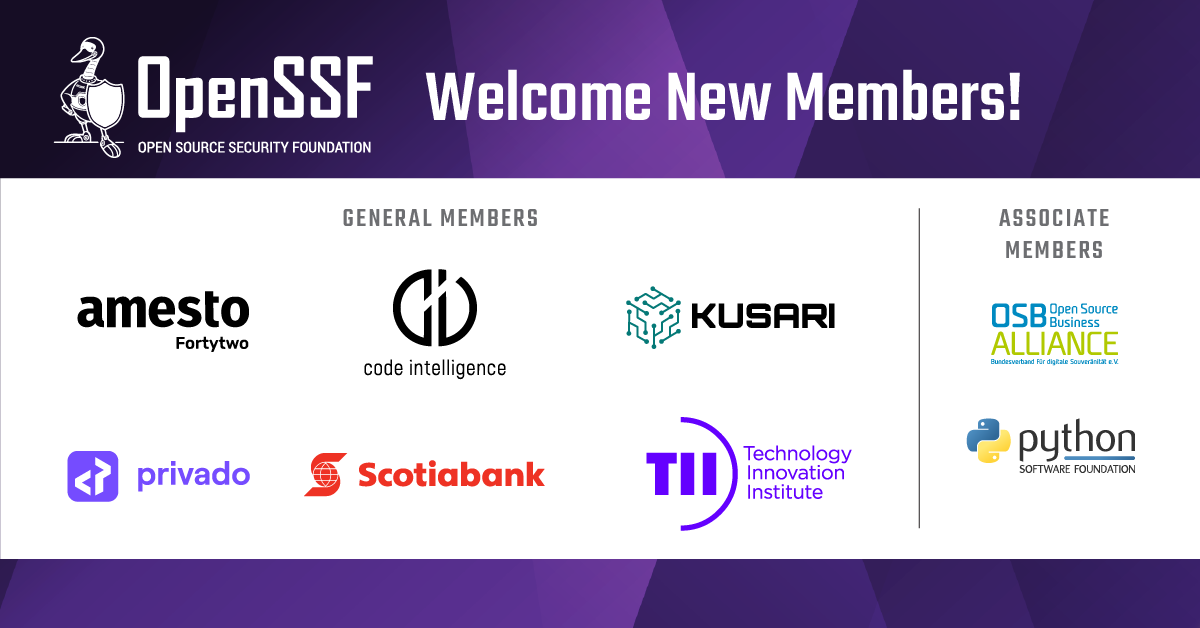 OpenSSF Welcomes New Members March 2023