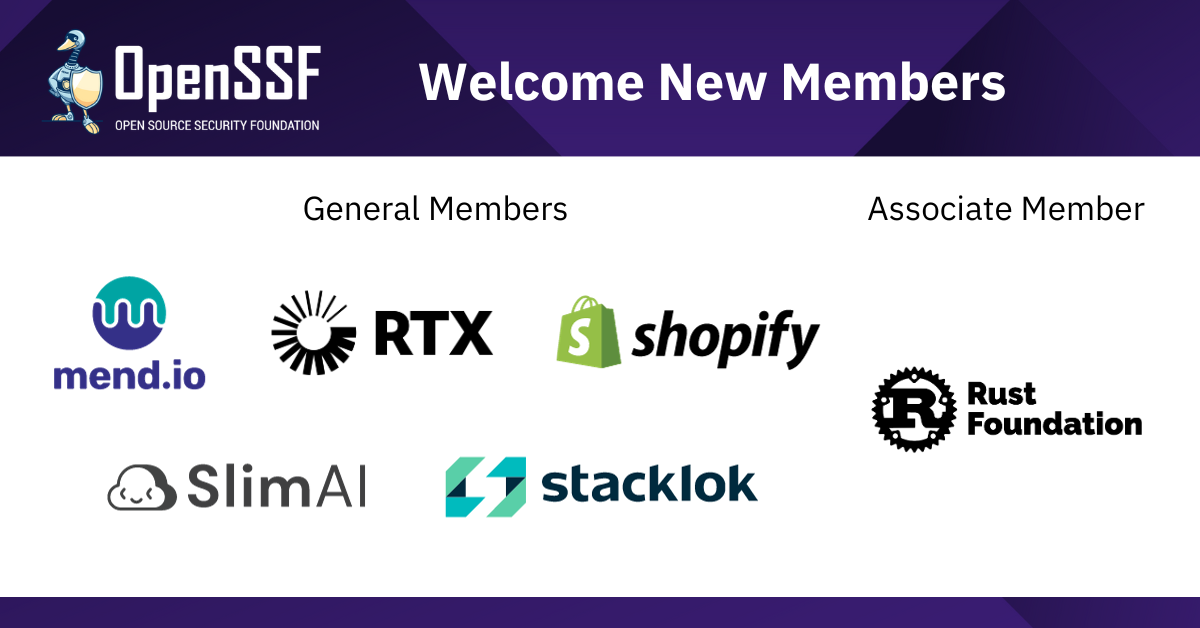OpenSSF New Members September 2023